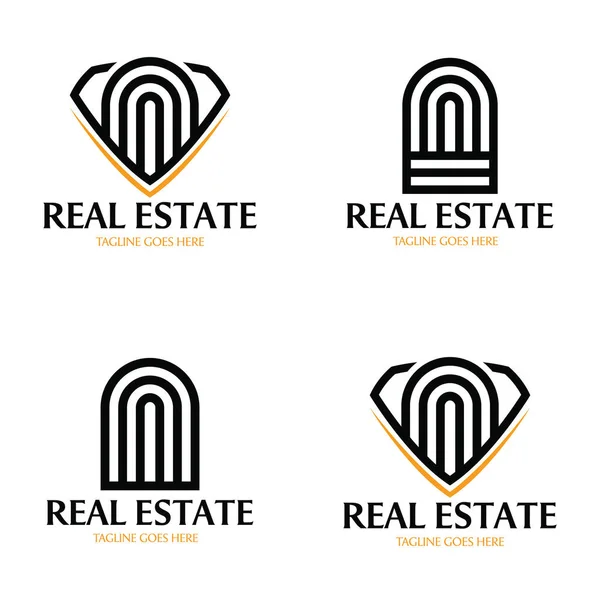 Modèle Conception Logo Immobilier Illustration Vectorielle — Image vectorielle