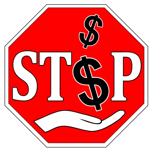 Stop kenőpénzt — Stock Fotó