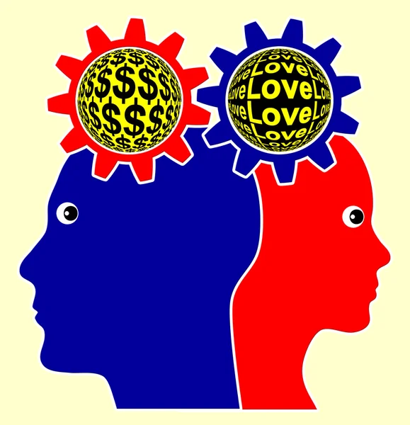 Liebe versus Geld — Stockfoto