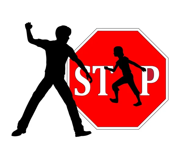 Pare de bater em crianças — Fotografia de Stock