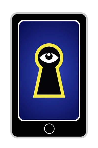 Let op Smartphone Spy — Stockfoto