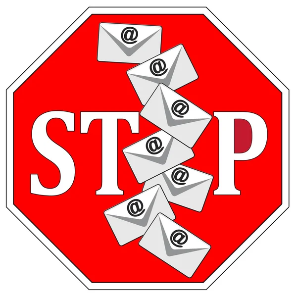 Deje de enviar correos electrónicos — Foto de Stock
