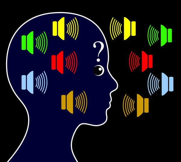 精神分裂症患者听到声音 — 图库照片