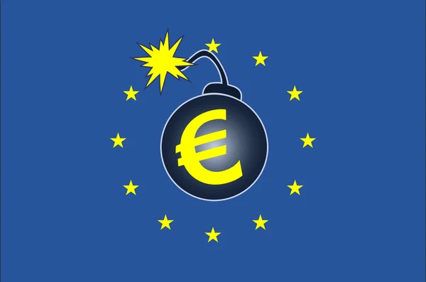 Crisi esplosiva dell'euro — Foto Stock