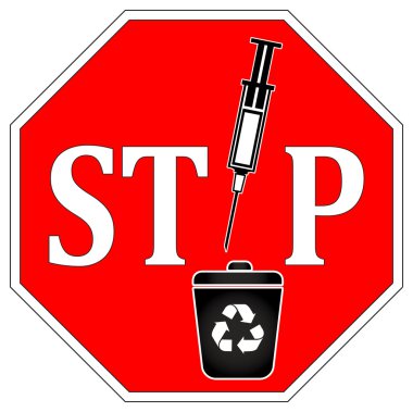 No Syringes in Recycle Bin clipart