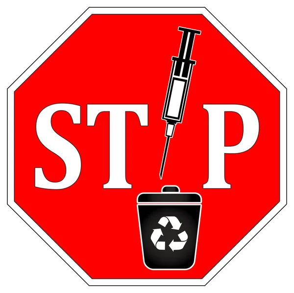 No Syringes in Recycle Bin — Stock Photo, Image