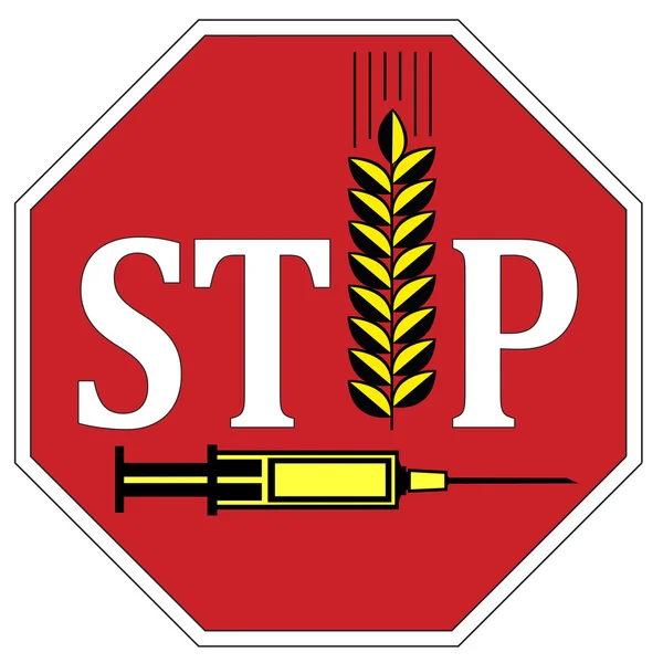 Fermare il grano geneticamente modificato — Foto Stock