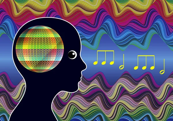 Μυαλό επέκταση μουσική — Φωτογραφία Αρχείου