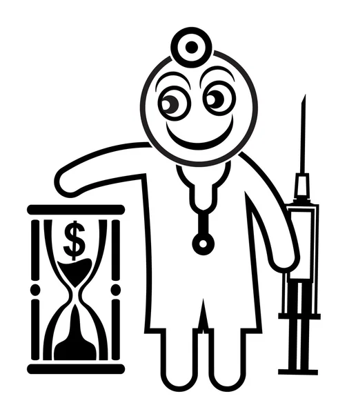 Läkare avtalad tid och pengar — Stockfoto