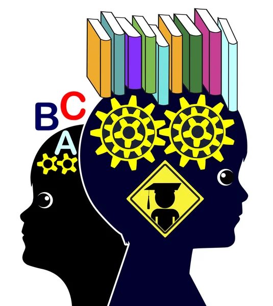 Okuma becerileri ve beyin gelişimi — Stok fotoğraf