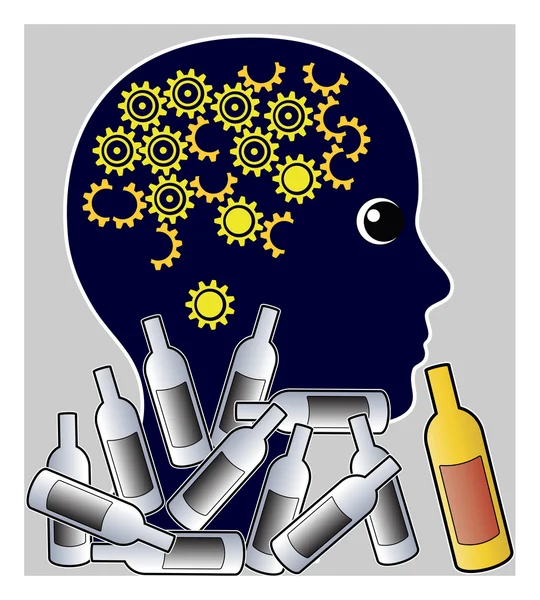 Brain Damage through Alcohol — Stock Photo, Image