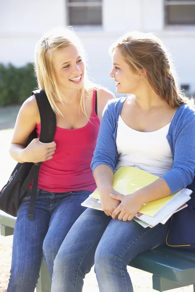 Zwei Studenten vor dem Campus-Gebäude — Stockfoto