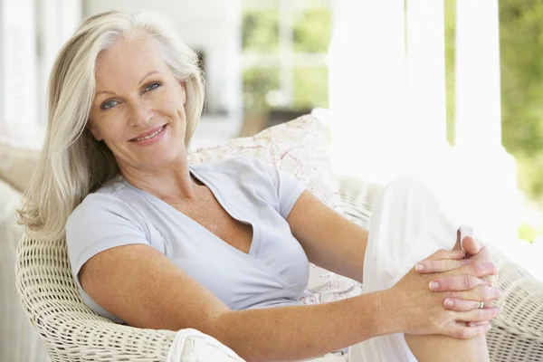 Senior Woman Sitting Outside Royalty Free Stock Images