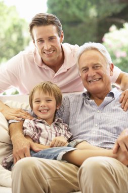 Grandfather With Son And Grandson  clipart