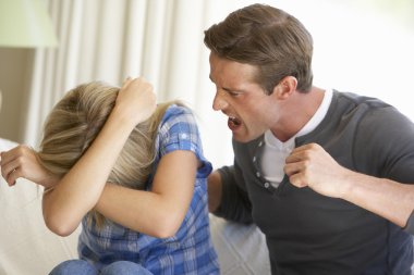 Man Threatening Woman During Argument clipart