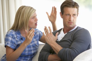 Couple Having Argument At Home clipart
