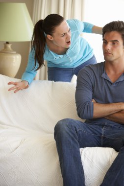 Couple Having Argument At Home clipart