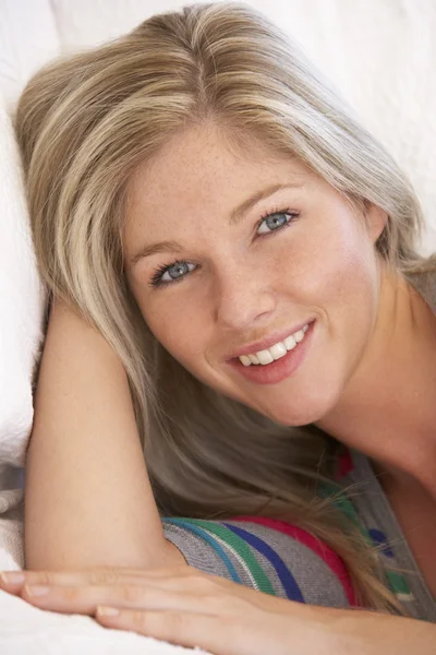 Young Woman Relaxing At Home — Stock Photo, Image