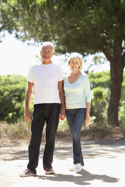 Coppia anziana sulla passeggiata romantica — Foto Stock