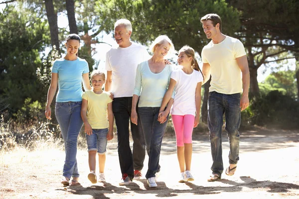 Üç nesil aile birlikte yürüme — Stok fotoğraf