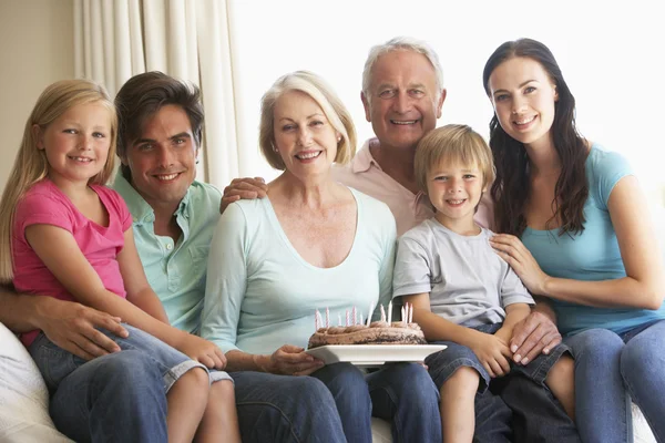 Extended Family Group Celebrating Birthday — Stock Photo, Image