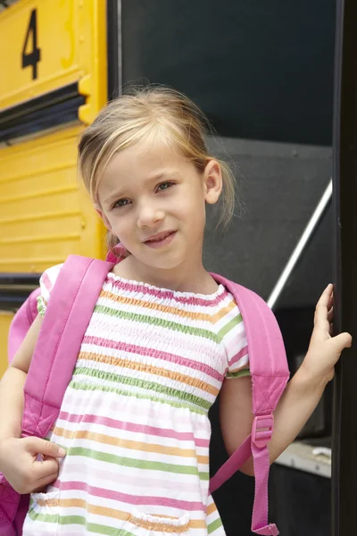 Elementary School Pupil Boarding Bus — Stock Photo, Image