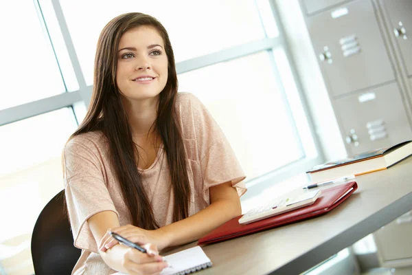 Teenage girl during lesson in class — Stock Photo, Image