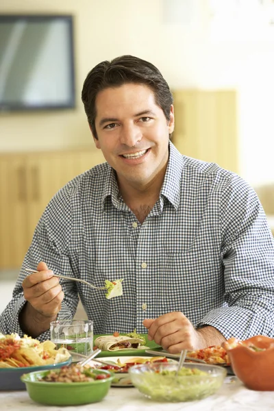 Young Man Enjoying Meal — Stock Photo, Image