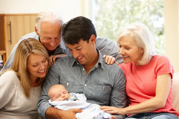 Felice ritratto di famiglia multi-generazione — Foto Stock