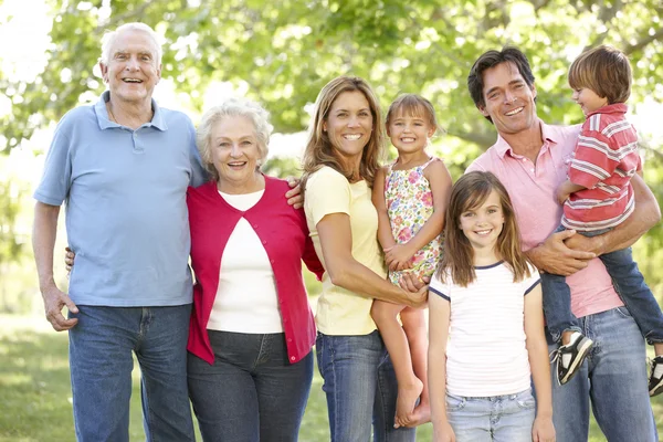 Multi generatie familie in park — Stockfoto