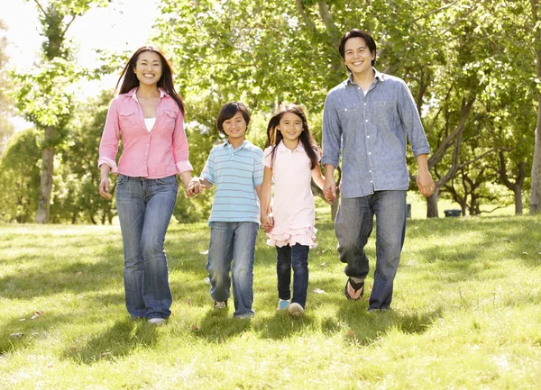 Familj promenader i parken — Stockfoto