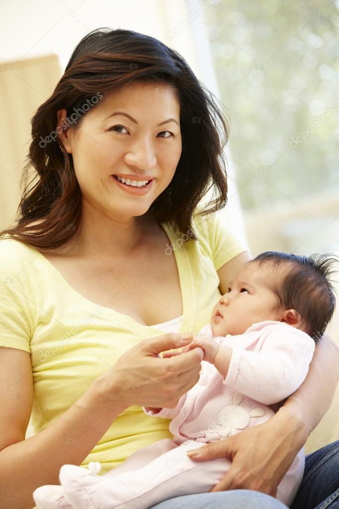 Asian mother and baby