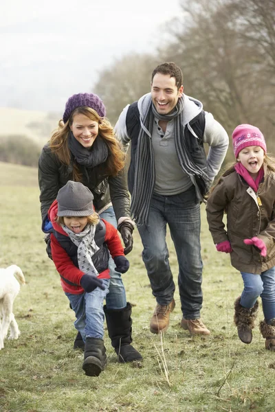 La famille s'amuse à la campagne — Photo