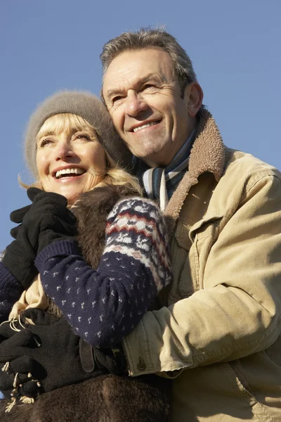 Mature couple in winter — Stock Photo, Image