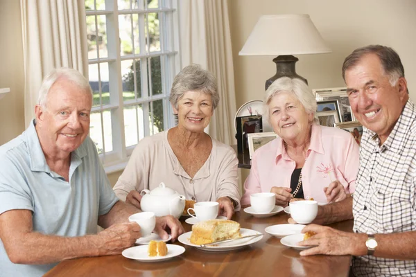 Senior Couples Enjoying Afternoon Tea Stock Picture