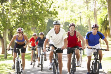 Group Of Cyclists On Cycle Ride  clipart