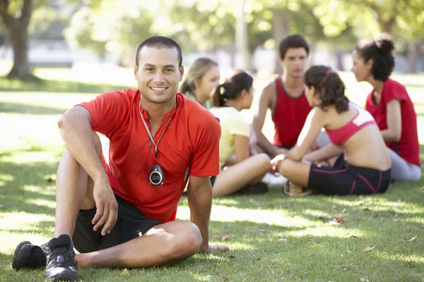 Instructor Running Fitness Boot Camp — Stock Photo, Image