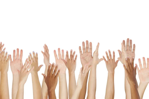 Grupa podnoszenie rąk — Zdjęcie stockowe