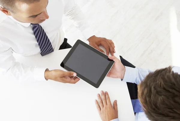 Businessmen Working At Desk Together With D — Stock Photo, Image