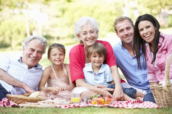 Família desfrutando de piquenique — Fotografia de Stock