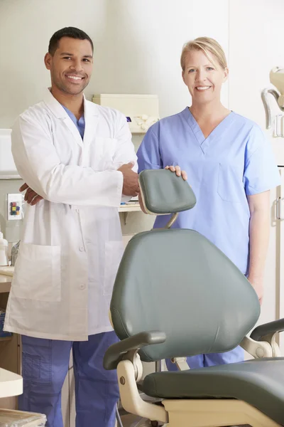 Dentist And Dental Nurse In Surgery — Stock Photo, Image