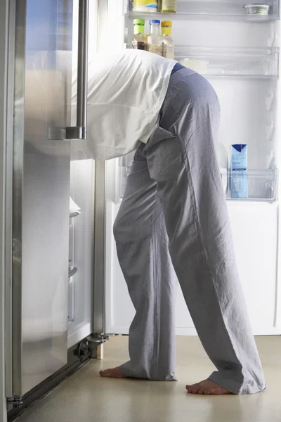 Man Raiding The Fridge At Night — Stock Photo, Image