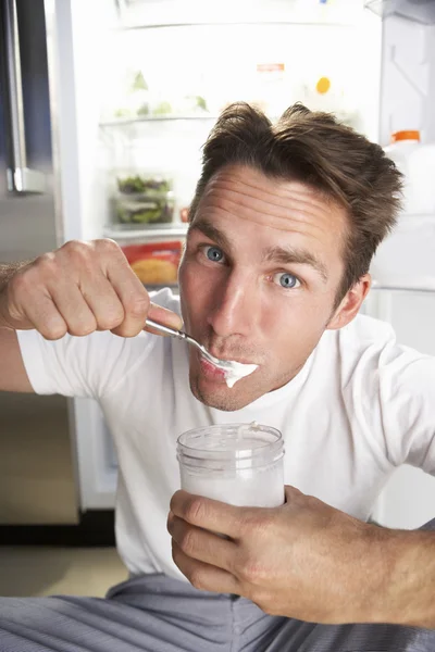 Man Raiding The Fridge At Night — Stock Photo, Image