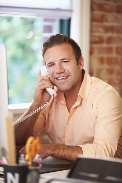 Man Working At Computer In Office — Stock Photo, Image
