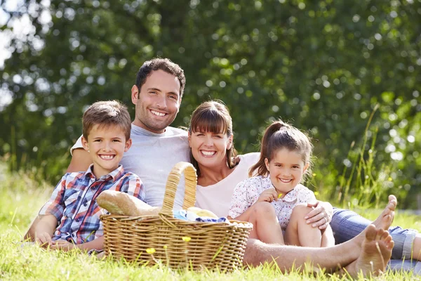 Familie genieten van de zomer picknick — Stockfoto