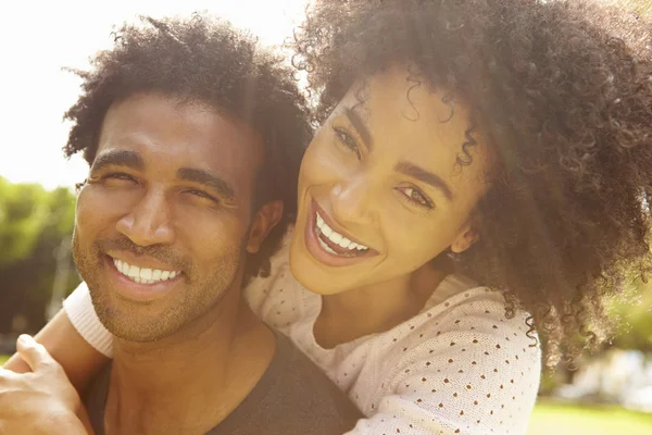 Romantic Couple Relaxing In Park — Stock Photo, Image