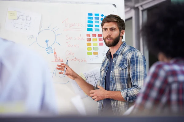 Manager Leading Creative Brainstorming in office — Stock Photo, Image