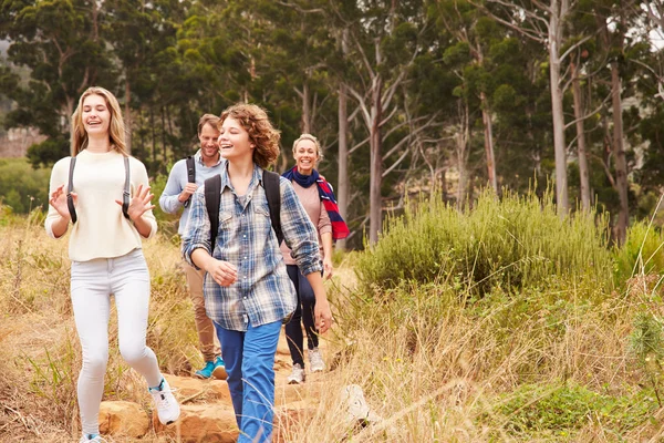 Happy family walking — Stock Photo, Image