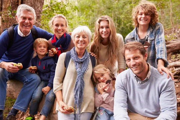 Família de várias gerações com adolescentes — Fotografia de Stock