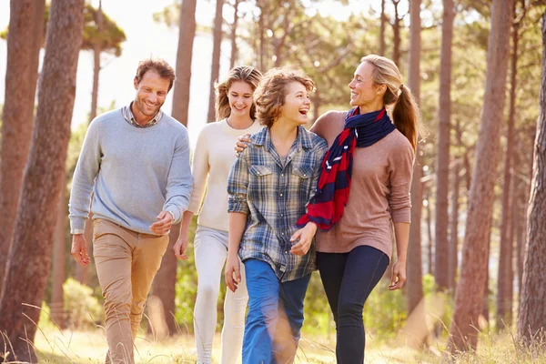 Familj med tonåriga barnen på landsbygden — Stockfoto